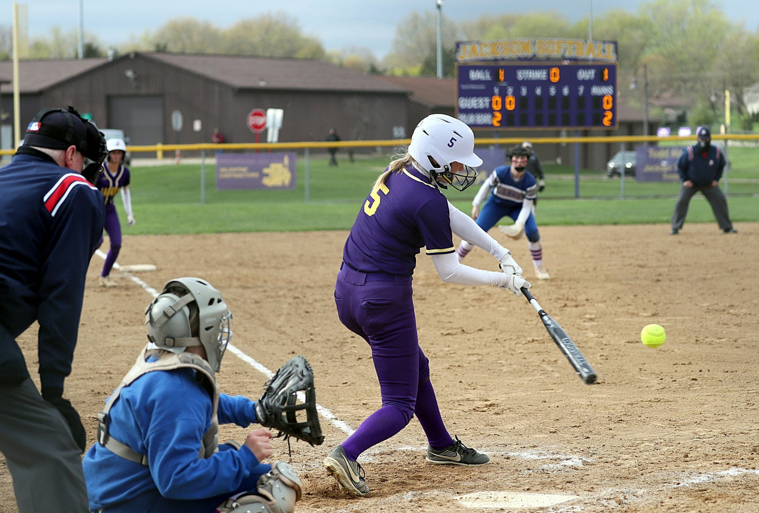 playing softball